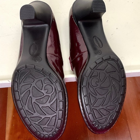Merona Burgundy Dressy Mary Jane Faux Leather Casual Heeled Comfort Pump size 10 - Picture 11 of 14